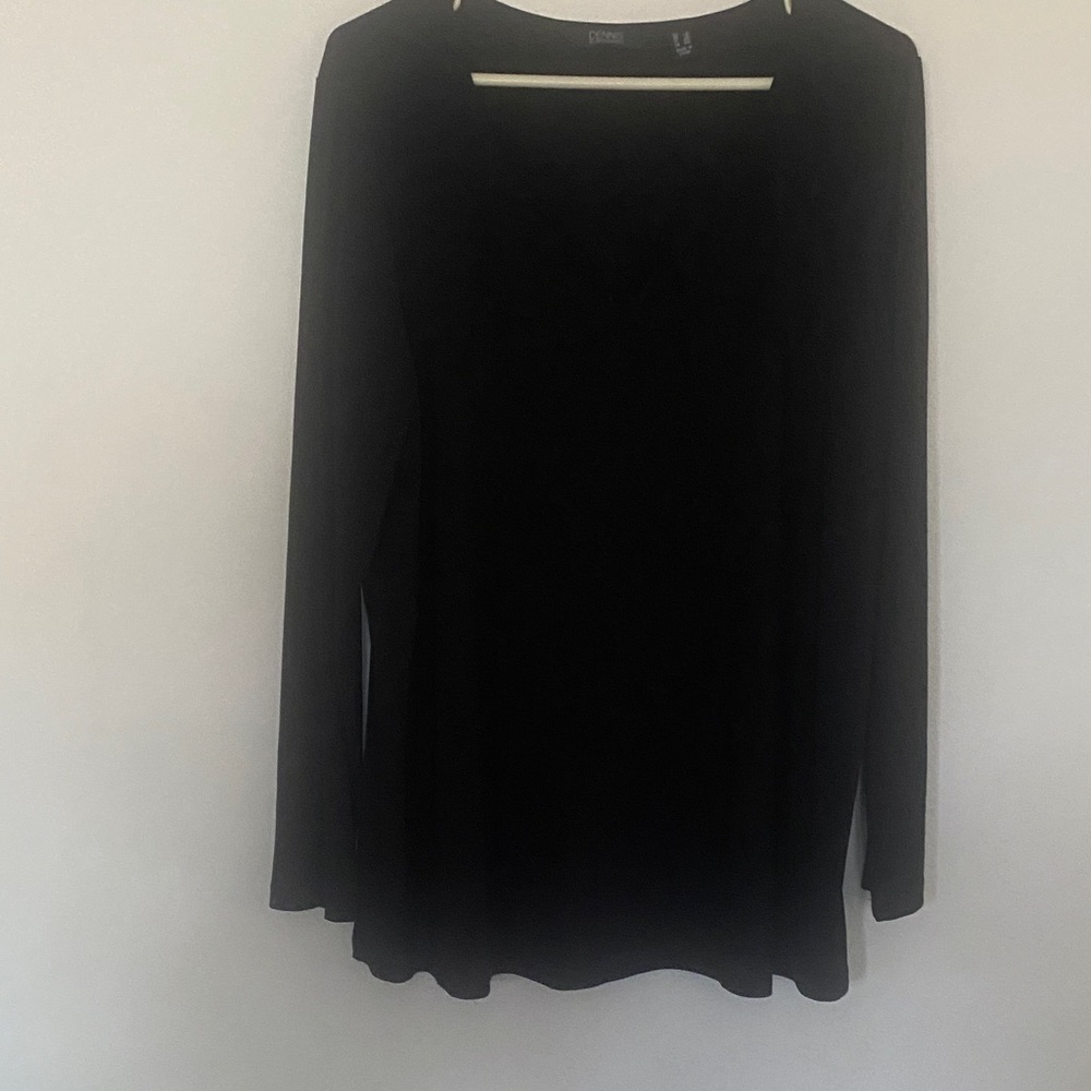 Dennis Basso Elegant Black Long Sleeve Top